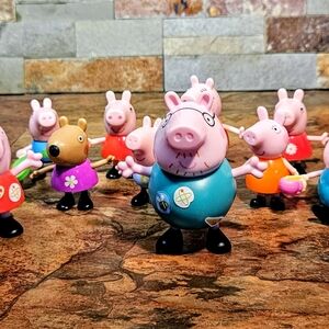 Peppa Pig Character Figurine Set - Multicolor